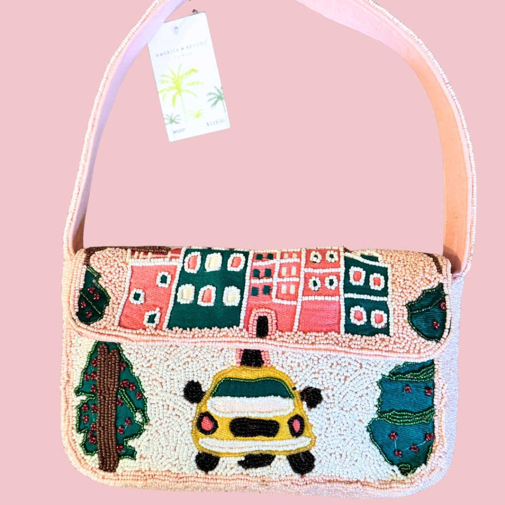 New York Dreams Taxi Beaded Shoulder Bag from America & Beyond NWT